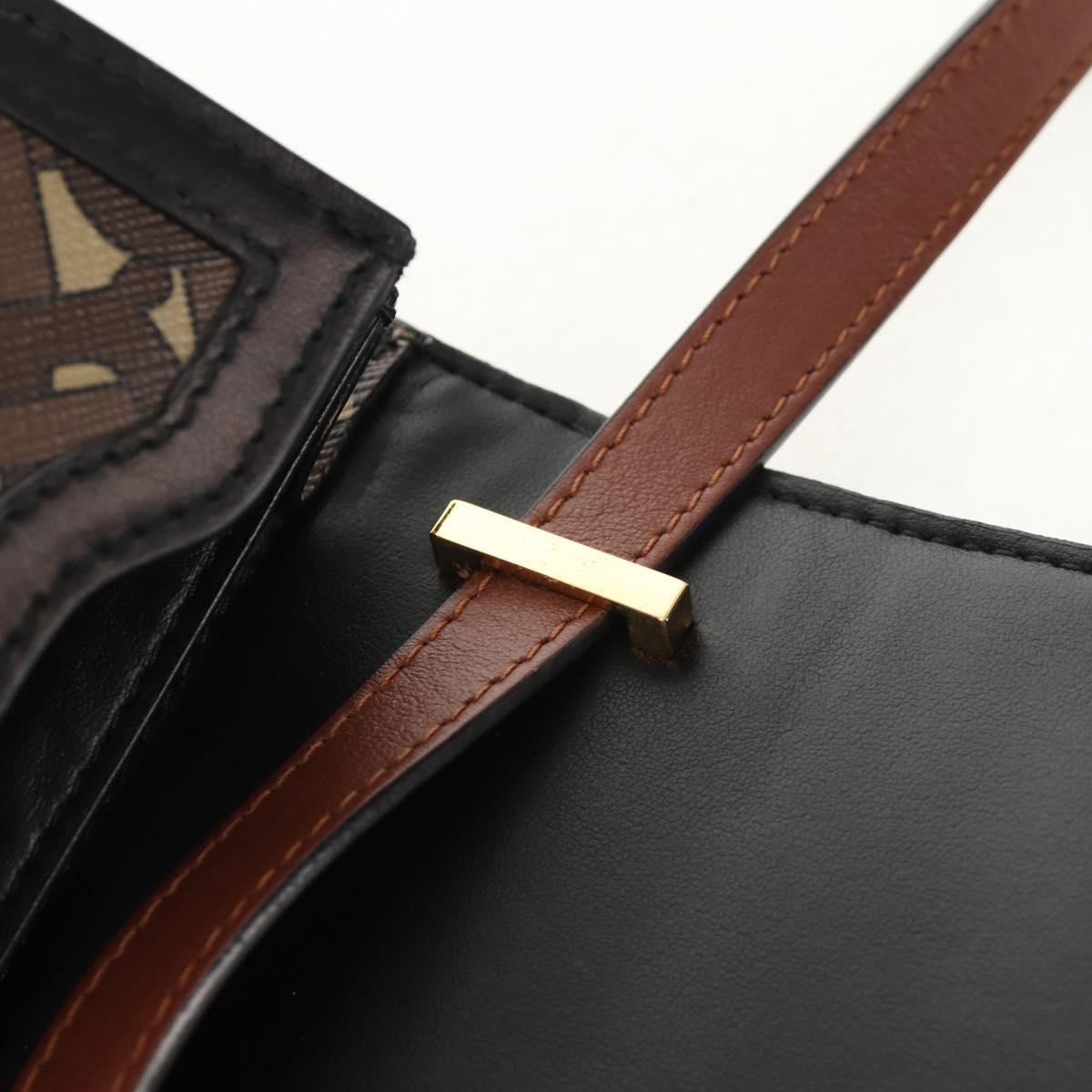 BURBERRY TB Monogram Shoulder Bag PVC Gold Brown 8031708 Auth 153622SM