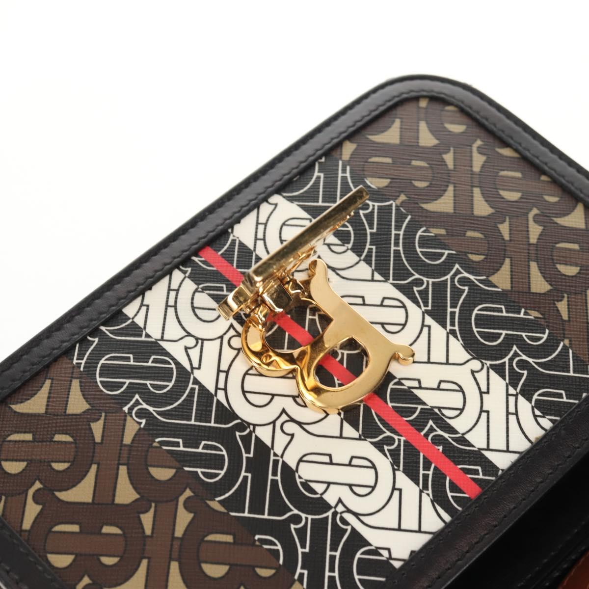 BURBERRY TB Monogram Shoulder Bag PVC Gold Brown 8031708 Auth 153622SM