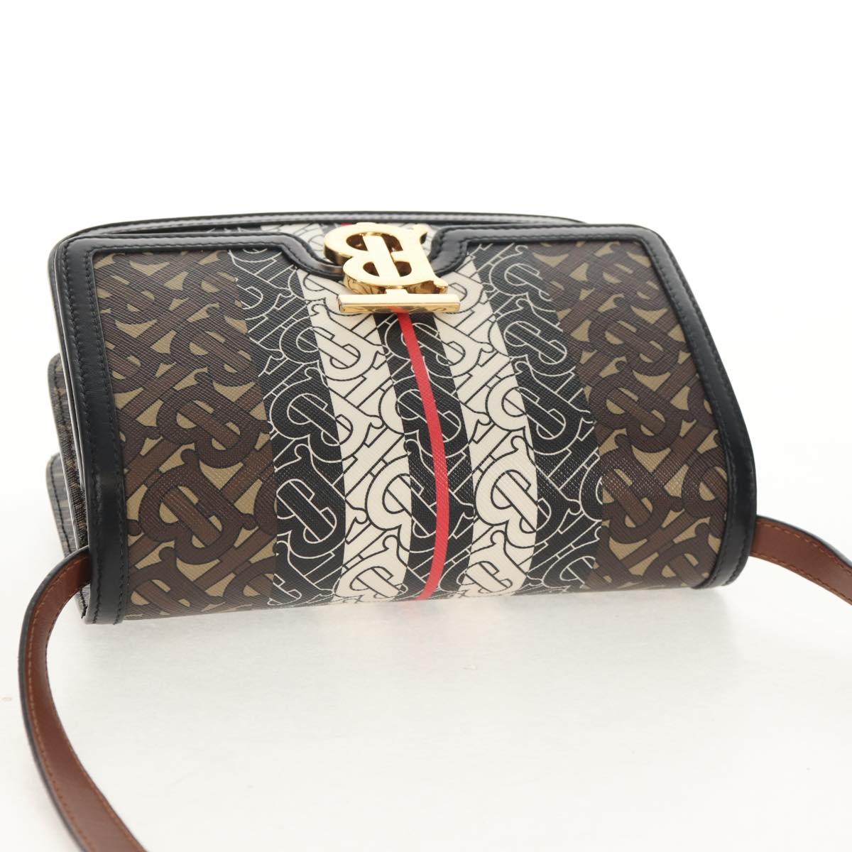 BURBERRY TB Monogram Shoulder Bag PVC Gold Brown 8031708 Auth 153622SM