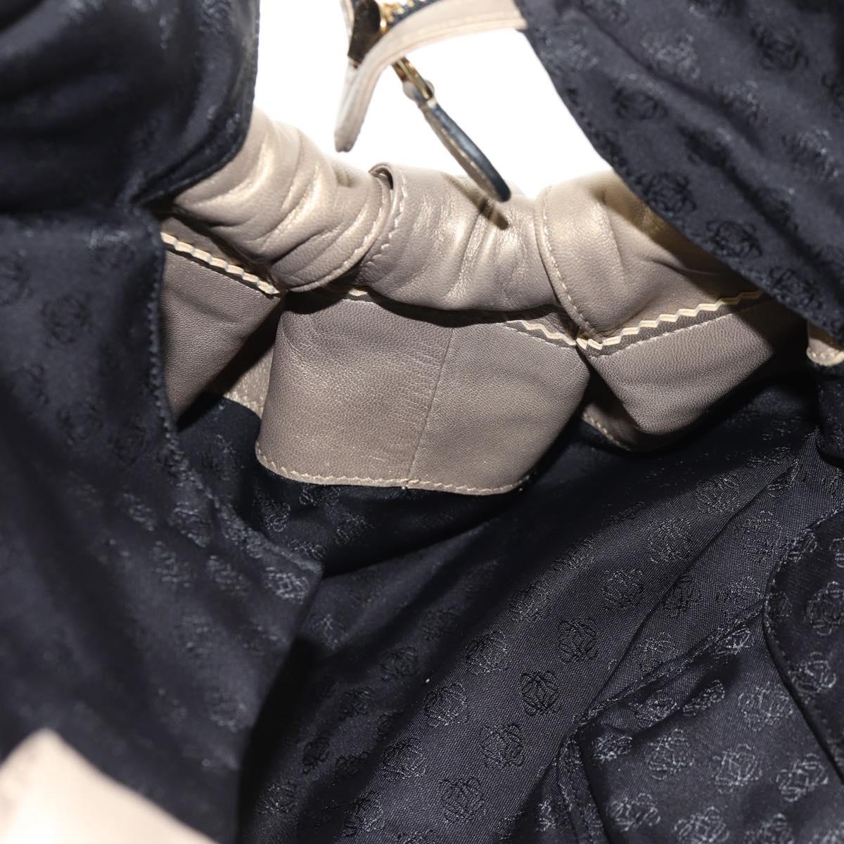 LOEWE Hand Bag Leather Gold Metallic brown Auth 153627V