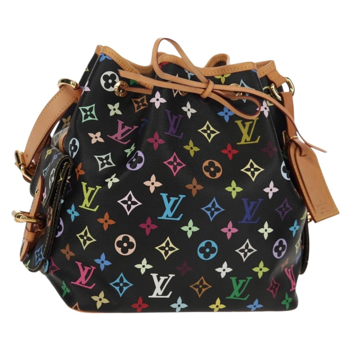 LOUIS VUITTON Monogram Multicolor Petit Noe Bag Black M42230 Auth 153632SM