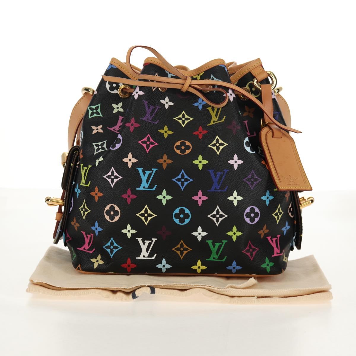 LOUIS VUITTON Monogram Multicolor Petit Noe Bag Black M42230 Auth 153632SM