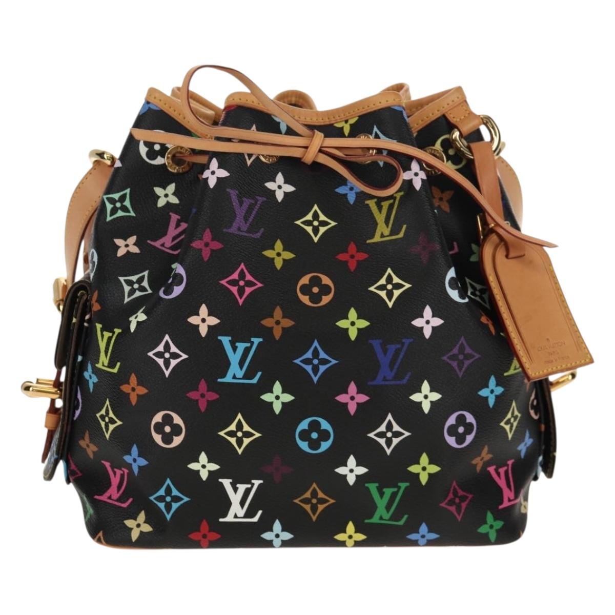 LOUIS VUITTON Monogram Multicolor Petit Noe Bag Black M42230 Auth 153632SM
