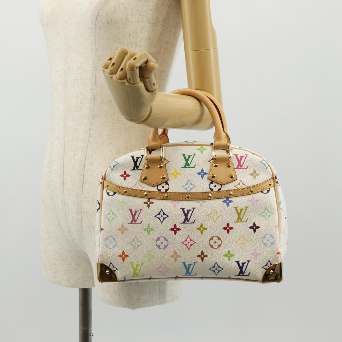 LOUIS VUITTON Monogram Multicolor Trouville Hand Bag White M92663 Auth 153633SM