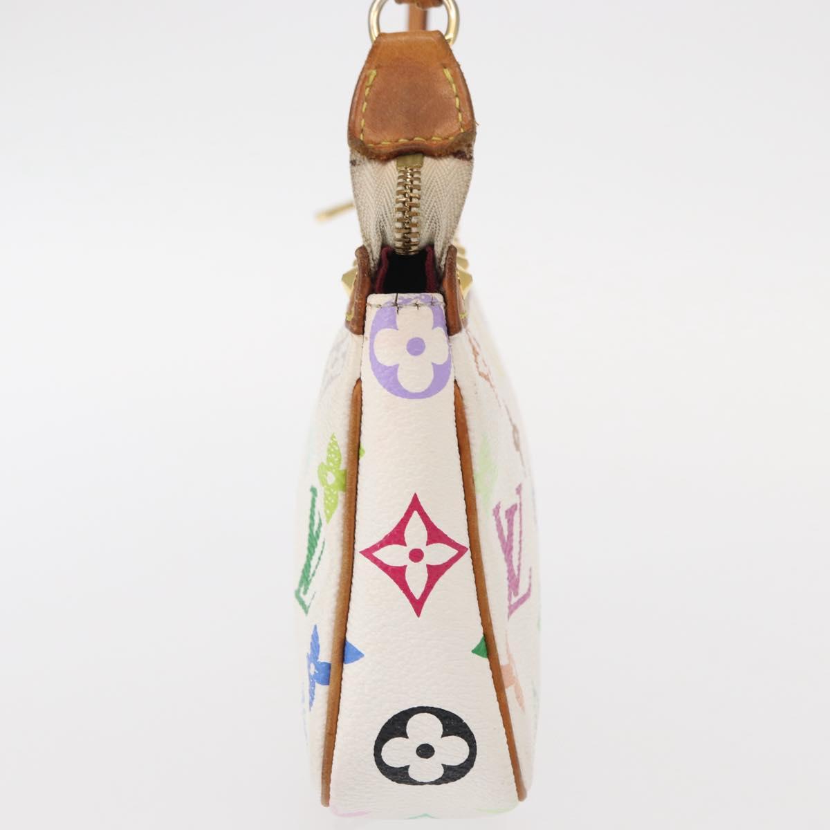 LOUIS VUITTON Multicolor Pochette Accessoires Pouch White M92649 LV Auth 153635A