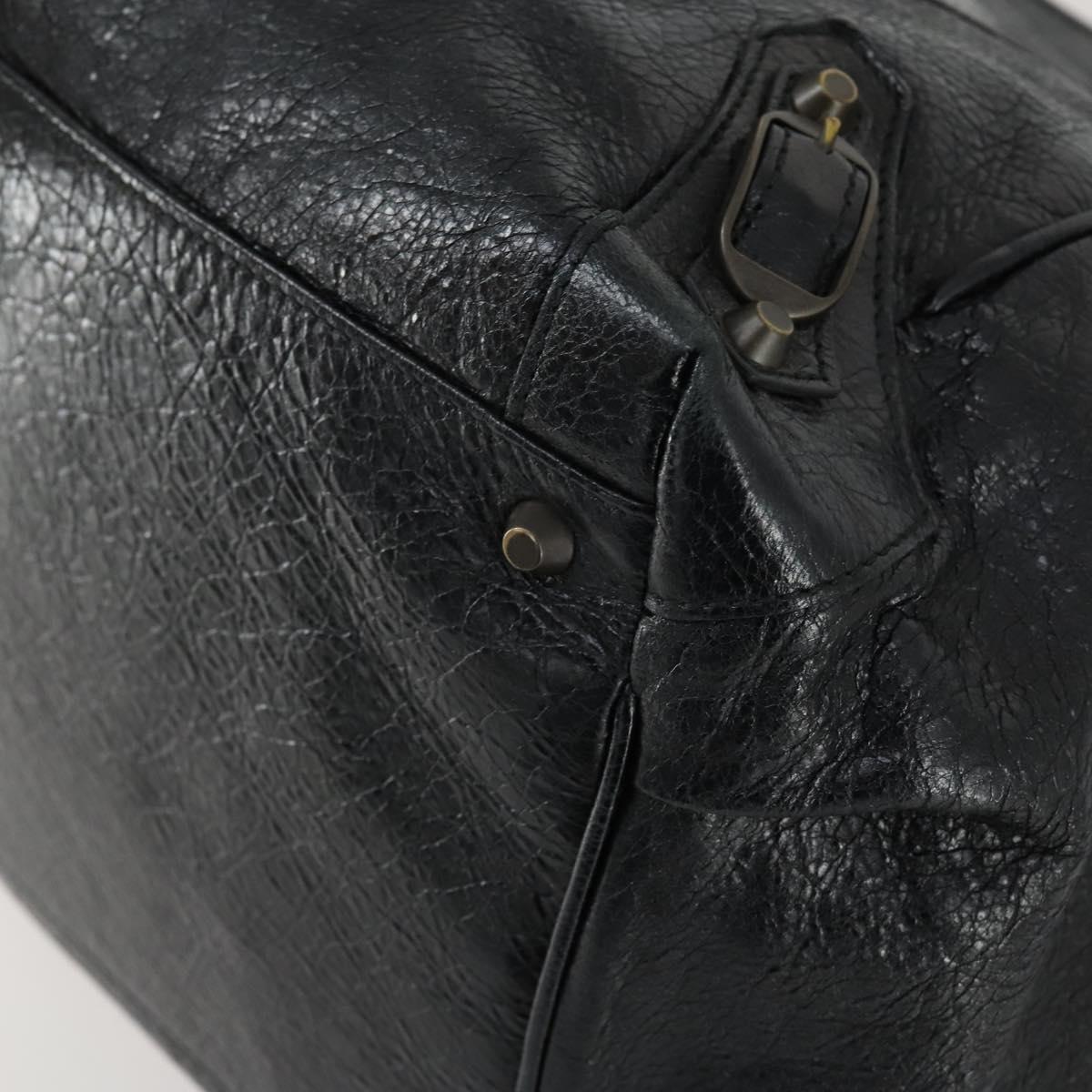 BALENCIAGA Paper Mini Hand Bag Leather Black 228750 Auth 153636