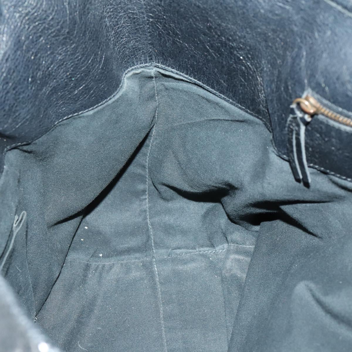 BALENCIAGA Paper Mini Hand Bag Leather Black 228750 Auth 153636