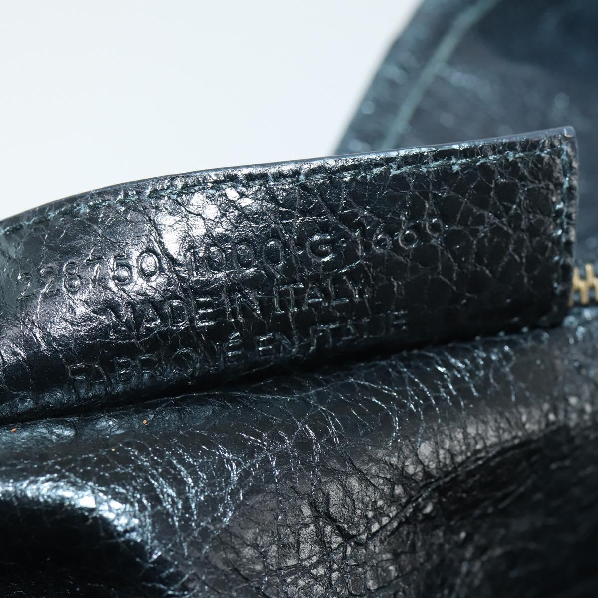 BALENCIAGA Paper Mini Hand Bag Leather Black 228750 Auth 153636