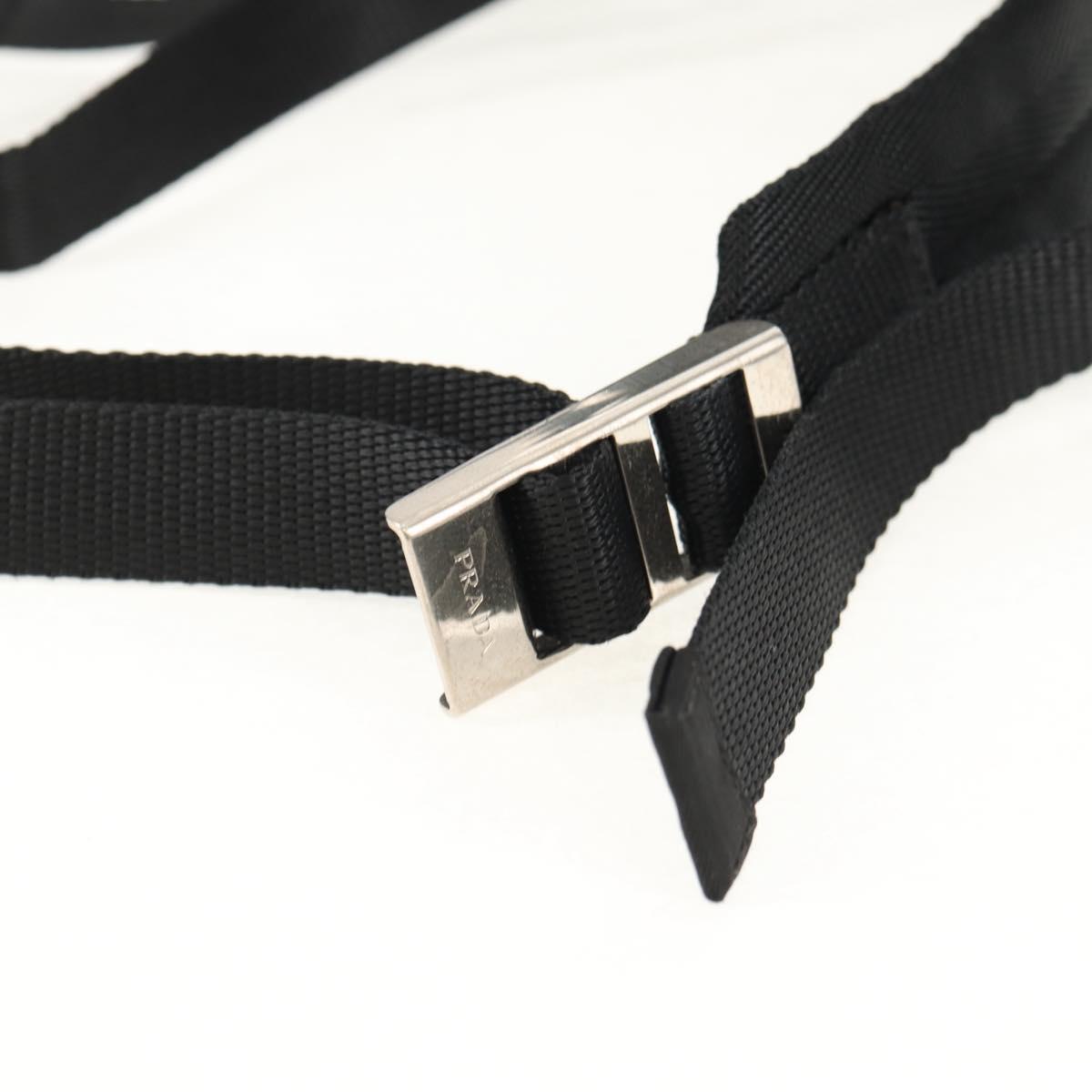 PRADA Backpack Nylon Black Silver Auth 153638V