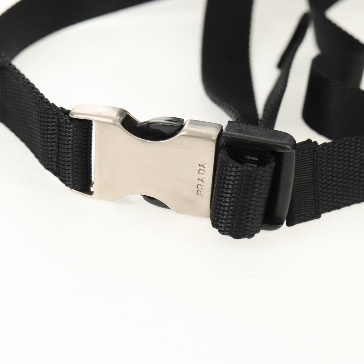 PRADA Backpack Nylon Black Silver Auth 153638V