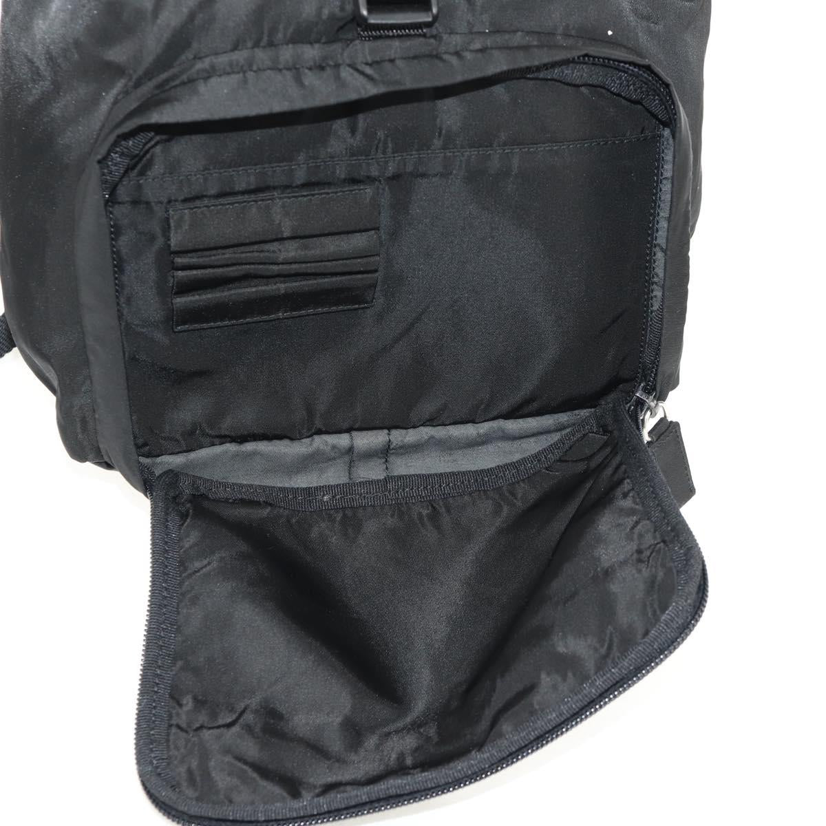 PRADA Backpack Nylon Black Silver Auth 153638V