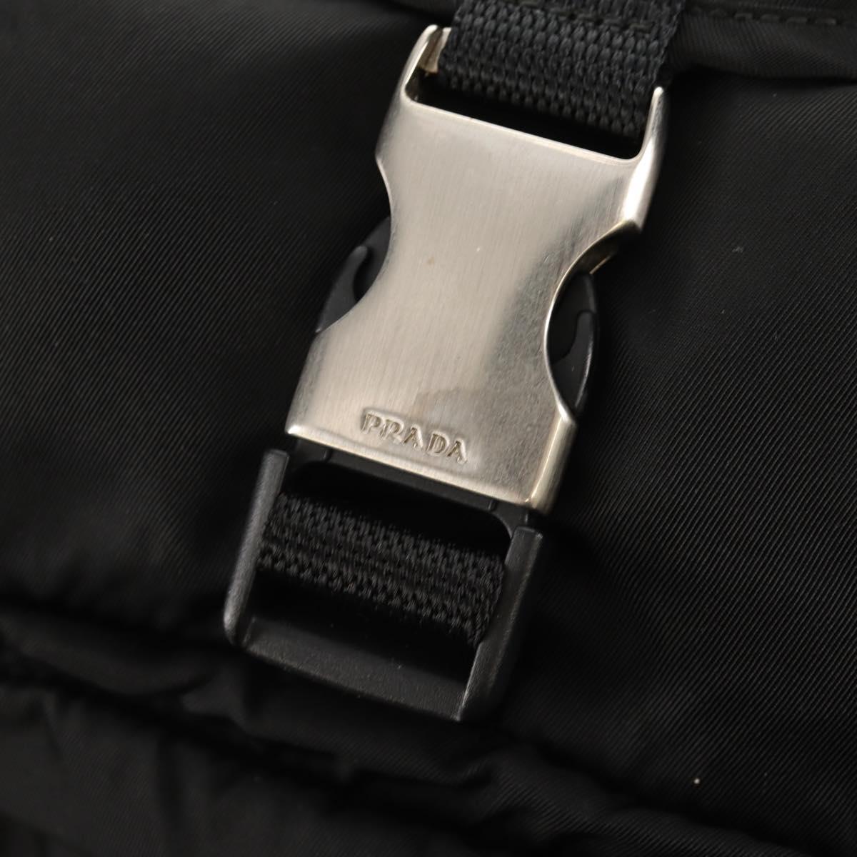 PRADA Backpack Nylon Black Silver Auth 153638V