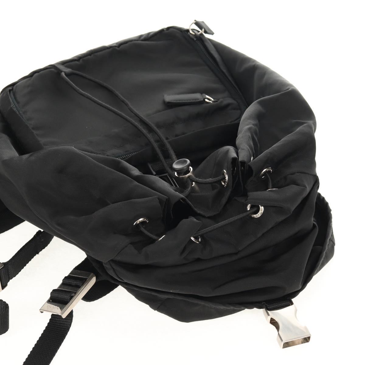 PRADA Backpack Nylon Black Silver Auth 153638V