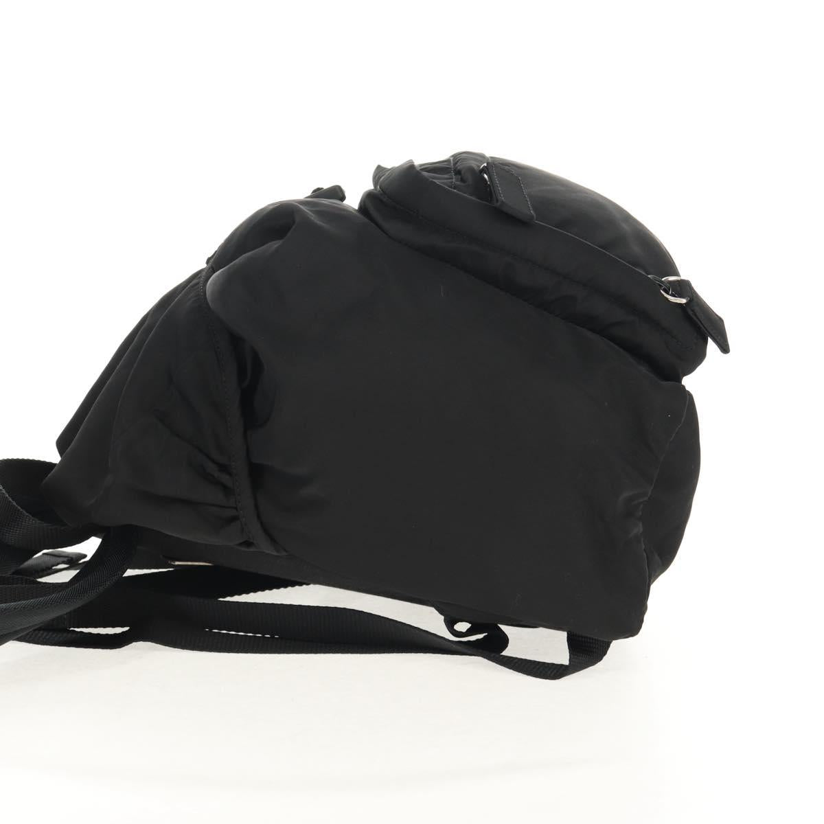 PRADA Backpack Nylon Black Silver Auth 153638V