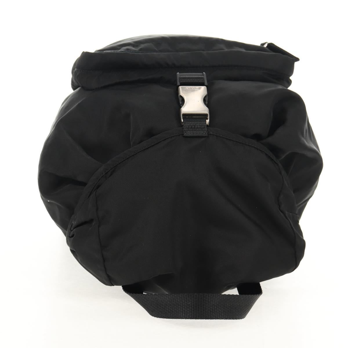 PRADA Backpack Nylon Black Silver Auth 153638V