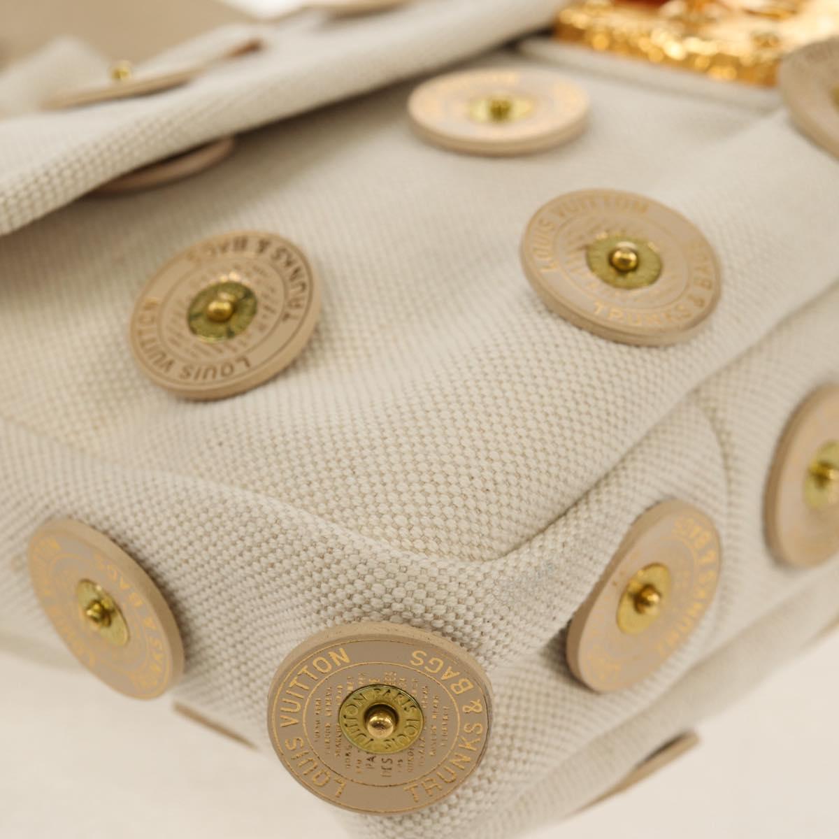 LOUIS VUITTON Tinkerbell Polka Dots Panama Bag Canvas White M95407 Auth 153639SM