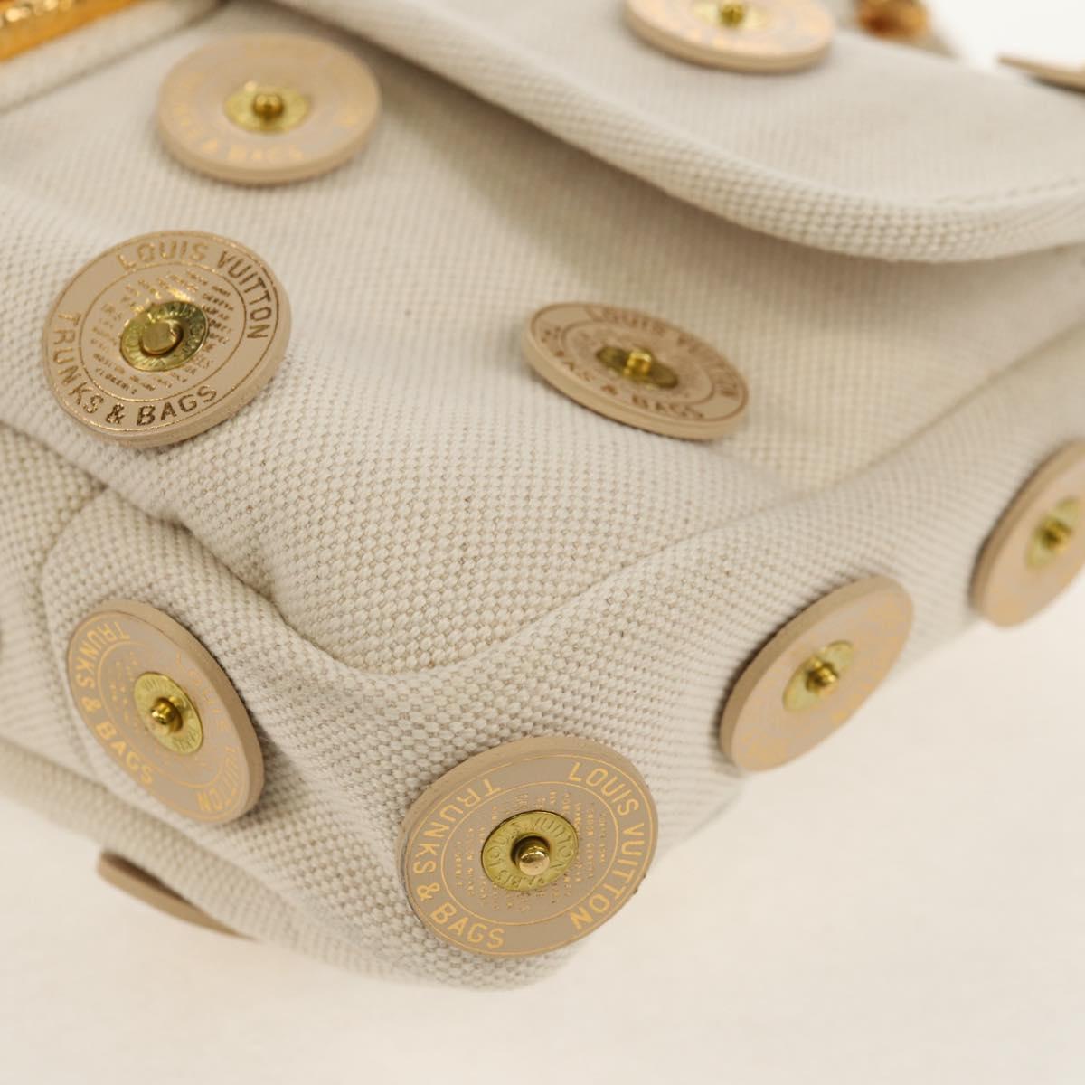 LOUIS VUITTON Tinkerbell Polka Dots Panama Bag Canvas White M95407 Auth 153639SM