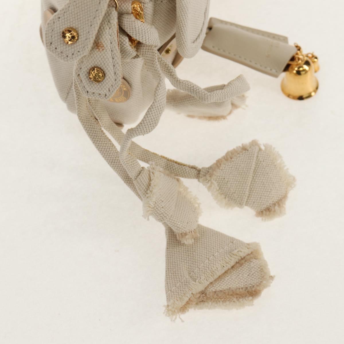 LOUIS VUITTON Tinkerbell Polka Dots Panama Bag Canvas White M95407 Auth 153639SM