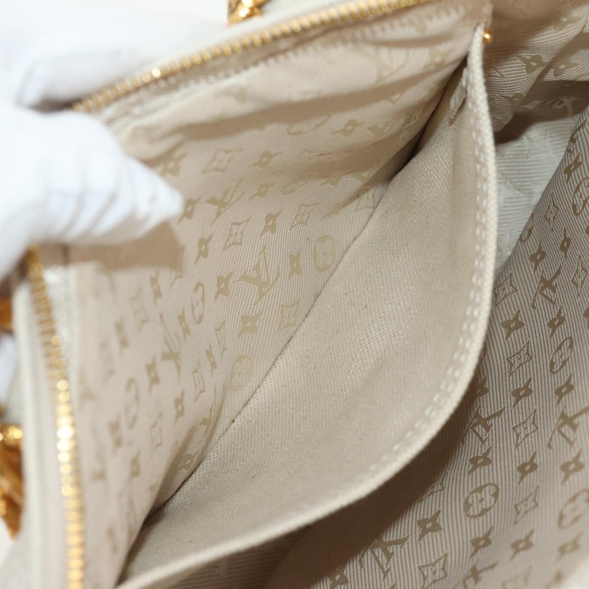 LOUIS VUITTON Tinkerbell Polka Dots Panama Bag Canvas White M95407 Auth 153639SM