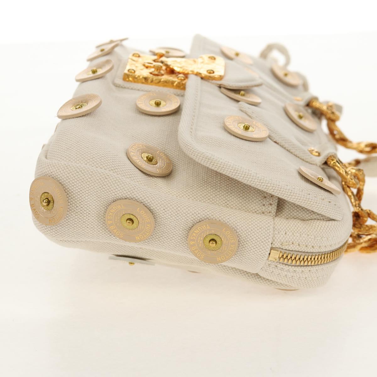 LOUIS VUITTON Tinkerbell Polka Dots Panama Bag Canvas White M95407 Auth 153639SM