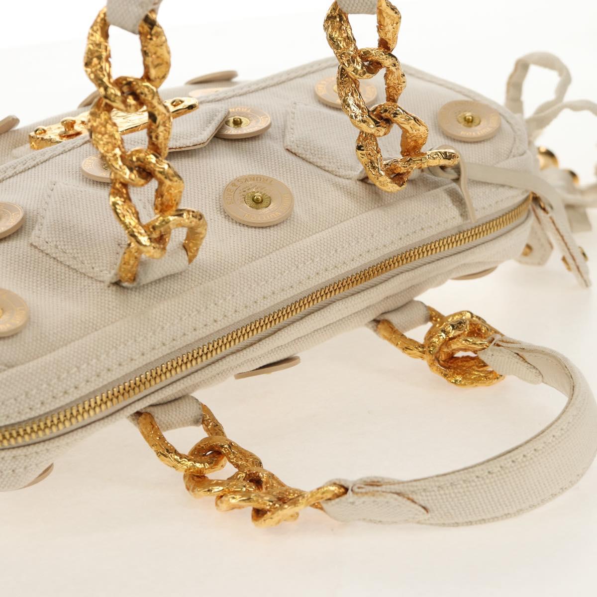 LOUIS VUITTON Tinkerbell Polka Dots Panama Bag Canvas White M95407 Auth 153639SM