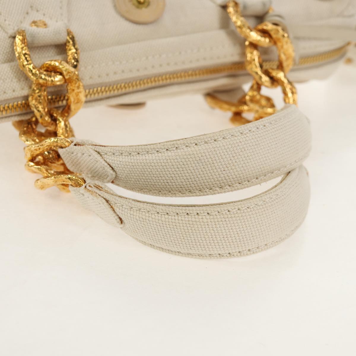 LOUIS VUITTON Tinkerbell Polka Dots Panama Bag Canvas White M95407 Auth 153639SM