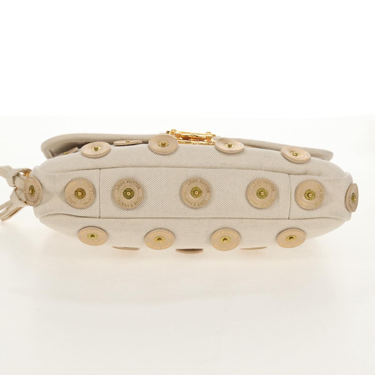 LOUIS VUITTON Tinkerbell Polka Dots Panama Bag Canvas White M95407 Auth 153639SM