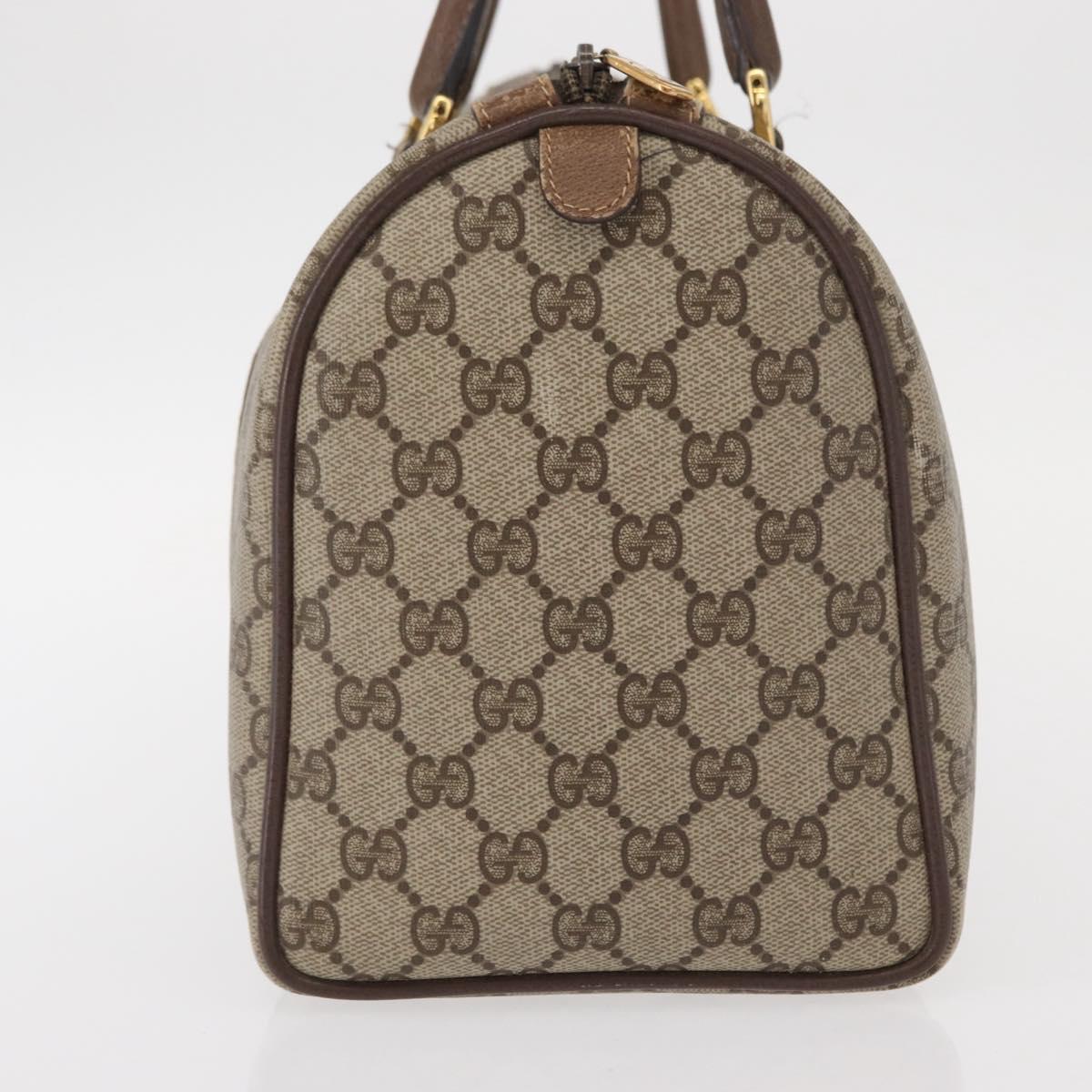 GUCCI GG Supreme Web Sherry Line Hand Bag PVC Beige Gold 40 02 007 Auth 153640