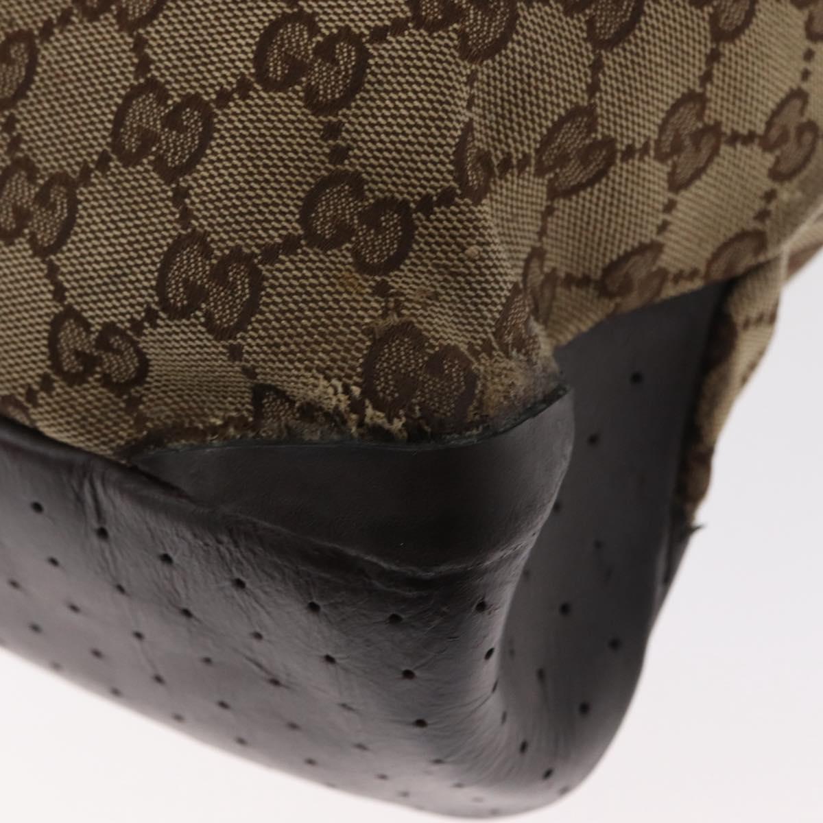 GUCCI GG Canvas Tote Bag Beige Silver 153238 Auth 153642