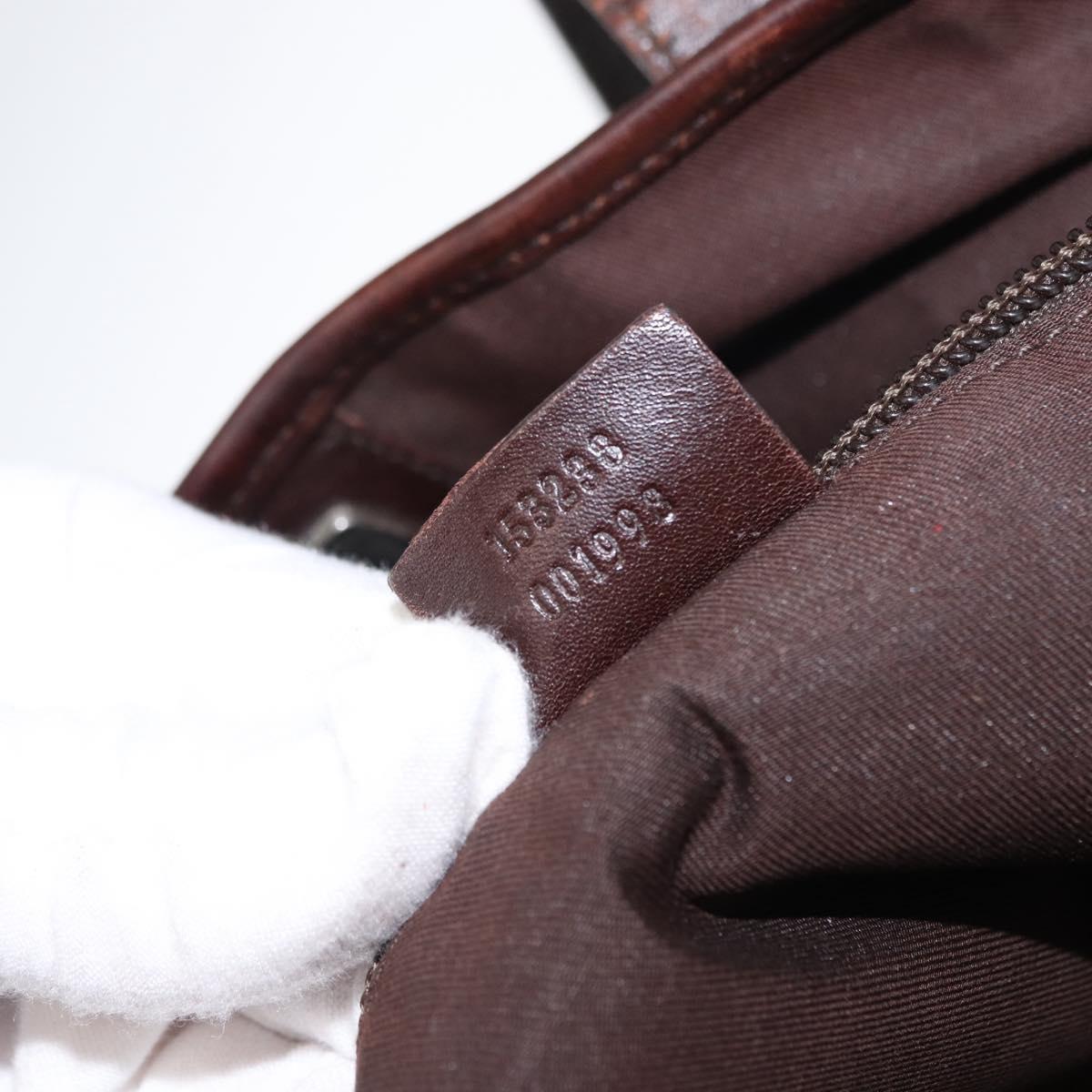 GUCCI GG Canvas Tote Bag Beige Silver 153238 Auth 153642