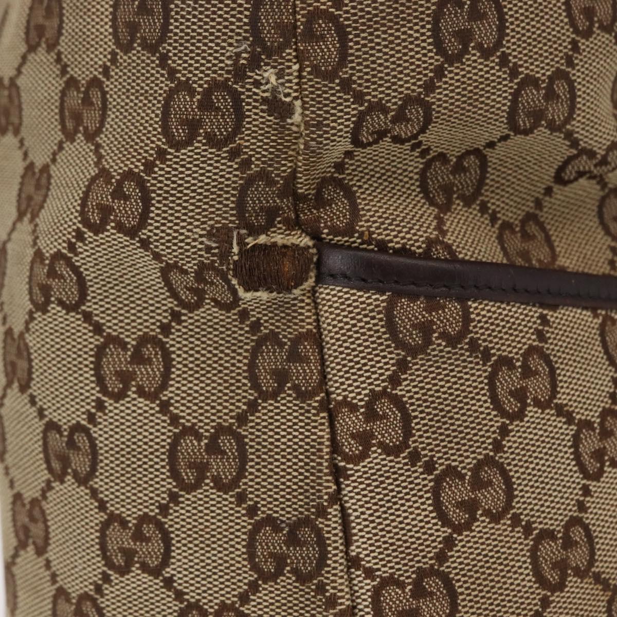 GUCCI GG Canvas Tote Bag Beige Silver 153238 Auth 153642