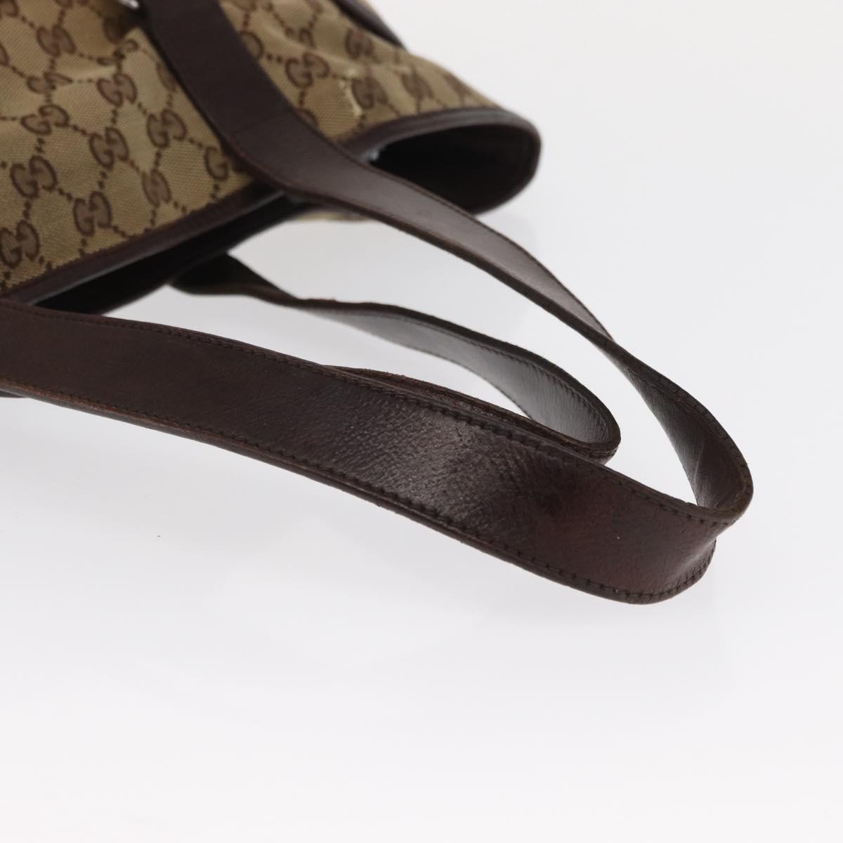 GUCCI GG Canvas Tote Bag Beige Silver 153238 Auth 153642