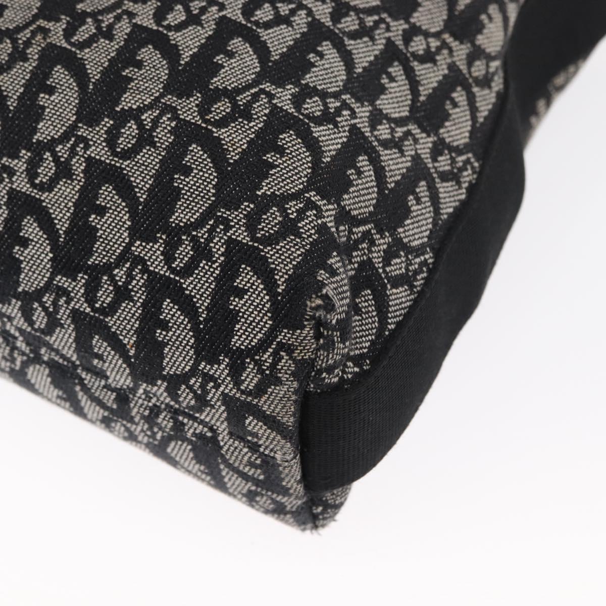 Christian Dior Trotter Canvas Shoulder Bag Black Silver Auth 153644
