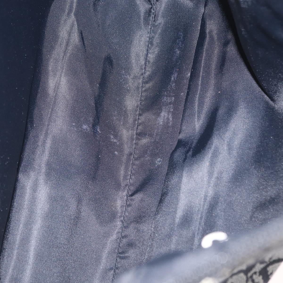 Christian Dior Trotter Canvas Shoulder Bag Black Silver Auth 153644