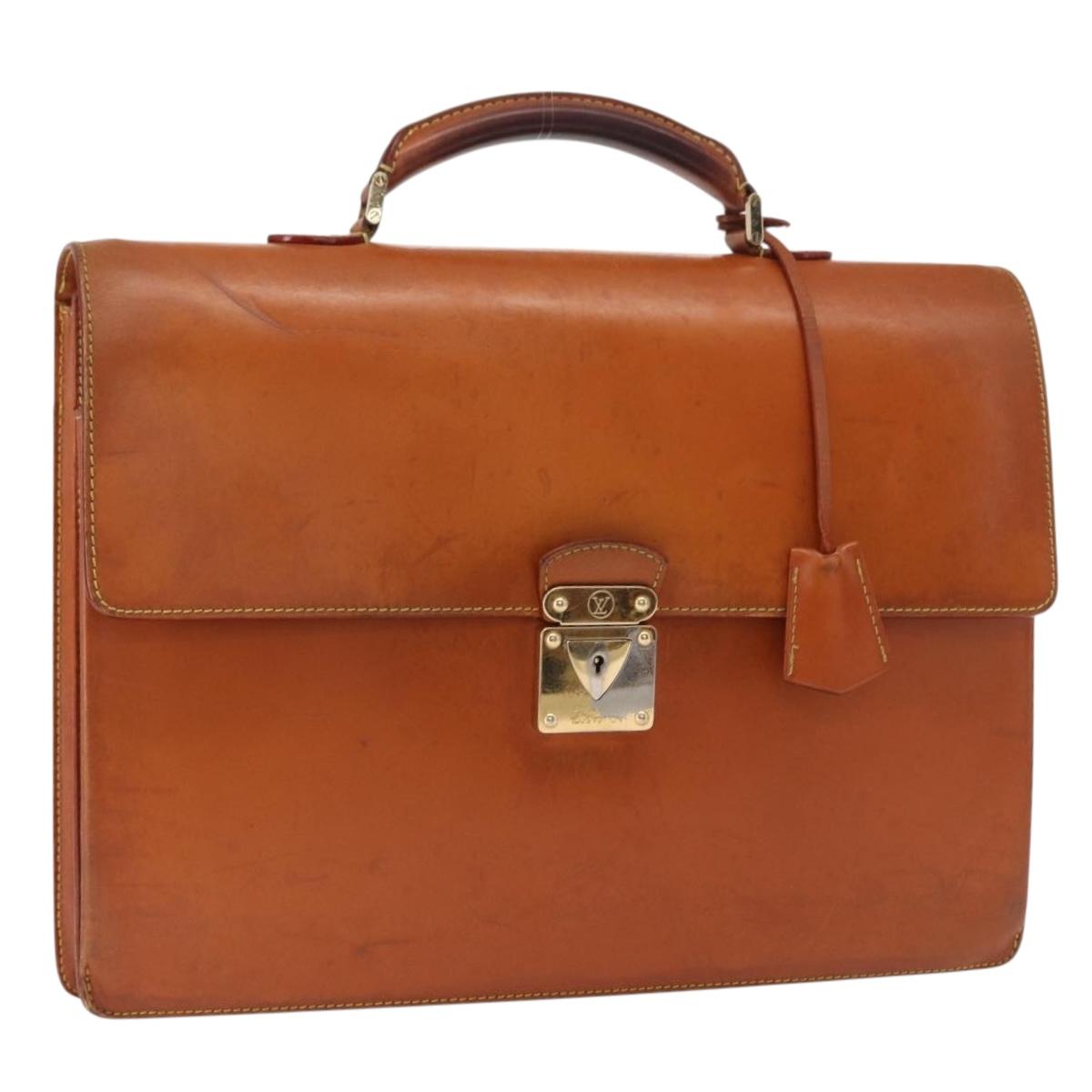 LOUIS VUITTON Nomad Leather Robust 1 Business Bag Beige M85390 LV Auth 153647