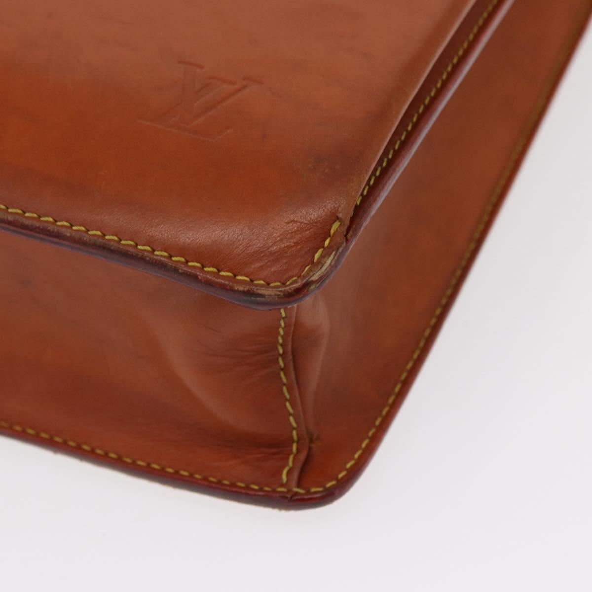 LOUIS VUITTON Nomad Leather Robust 1 Business Bag Beige M85390 LV Auth 153647