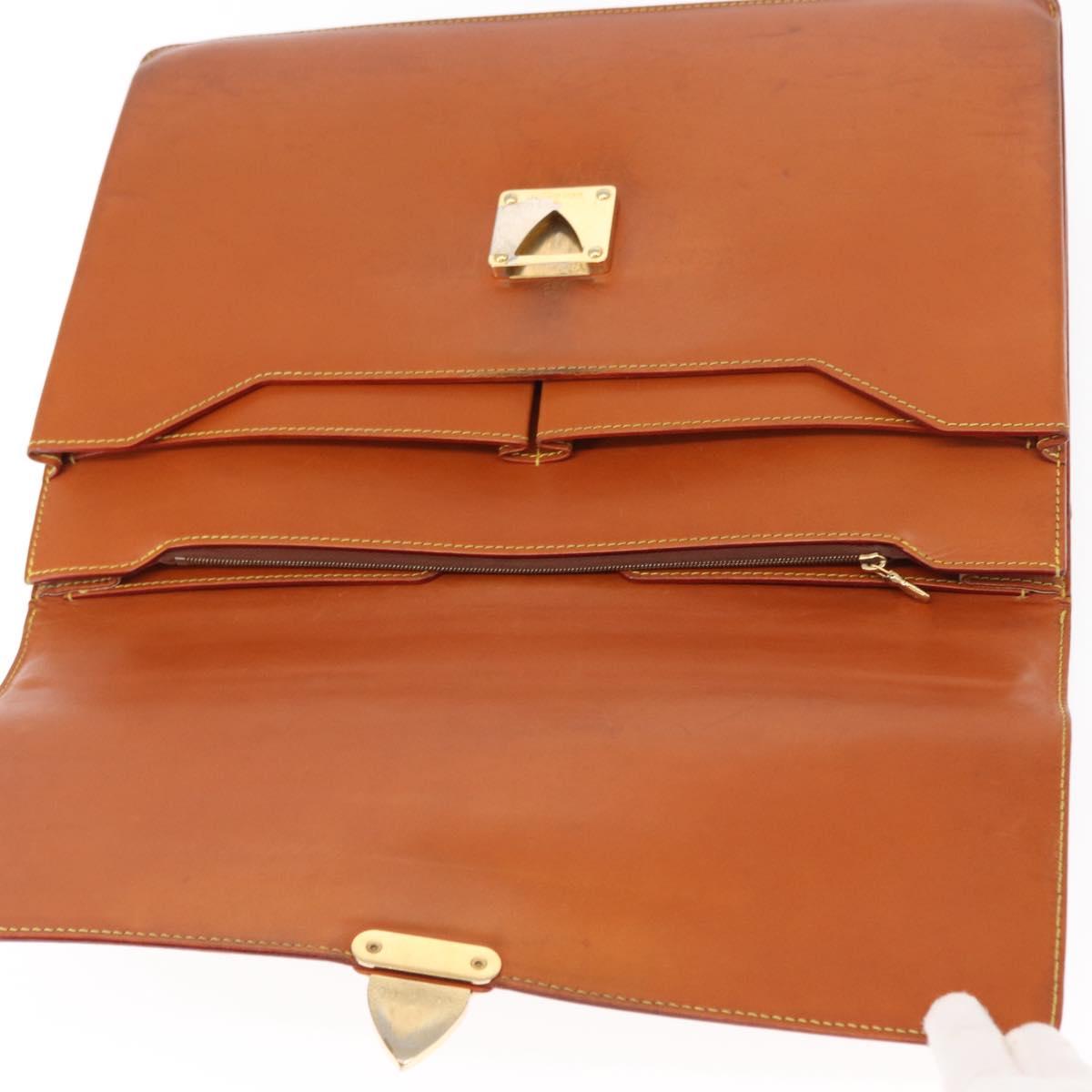 LOUIS VUITTON Nomad Leather Robust 1 Business Bag Beige M85390 LV Auth 153647
