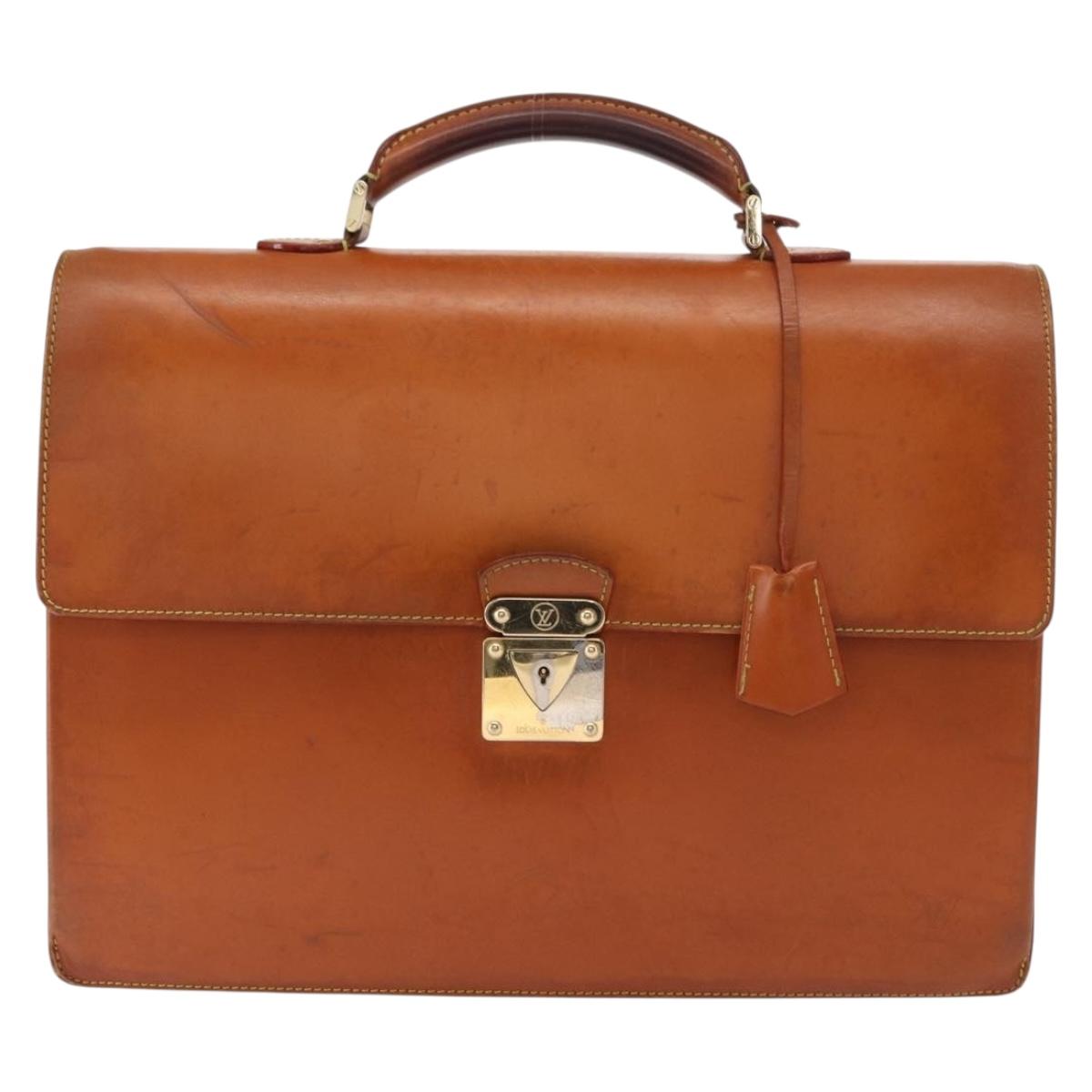 LOUIS VUITTON Nomad Leather Robust 1 Business Bag Beige M85390 LV Auth 153647