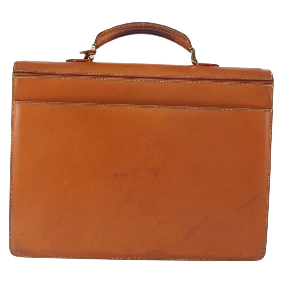 LOUIS VUITTON Nomad Leather Robust 1 Business Bag Beige M85390 LV Auth 153647