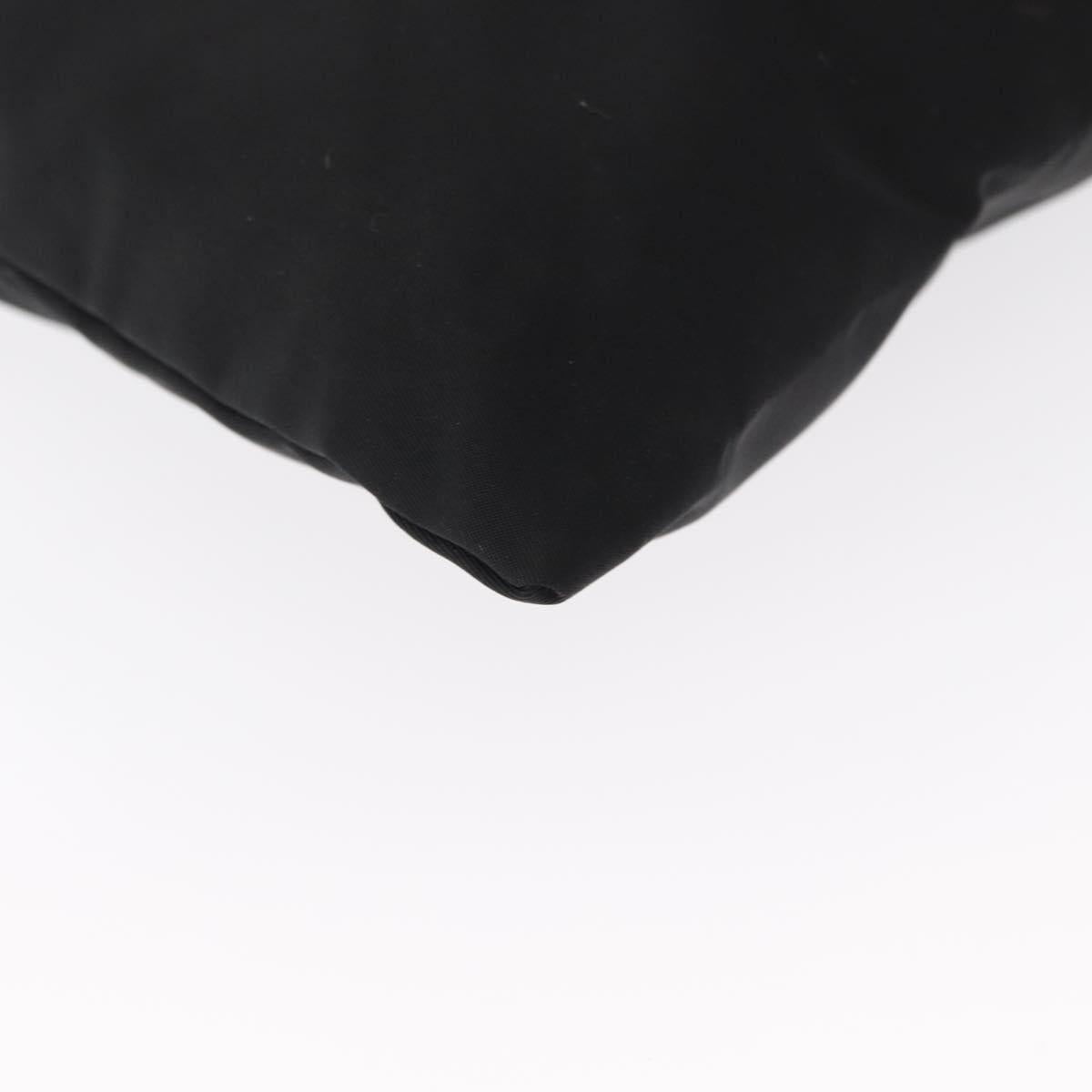 PRADA Shoulder Bag Nylon Black Silver Auth 153649
