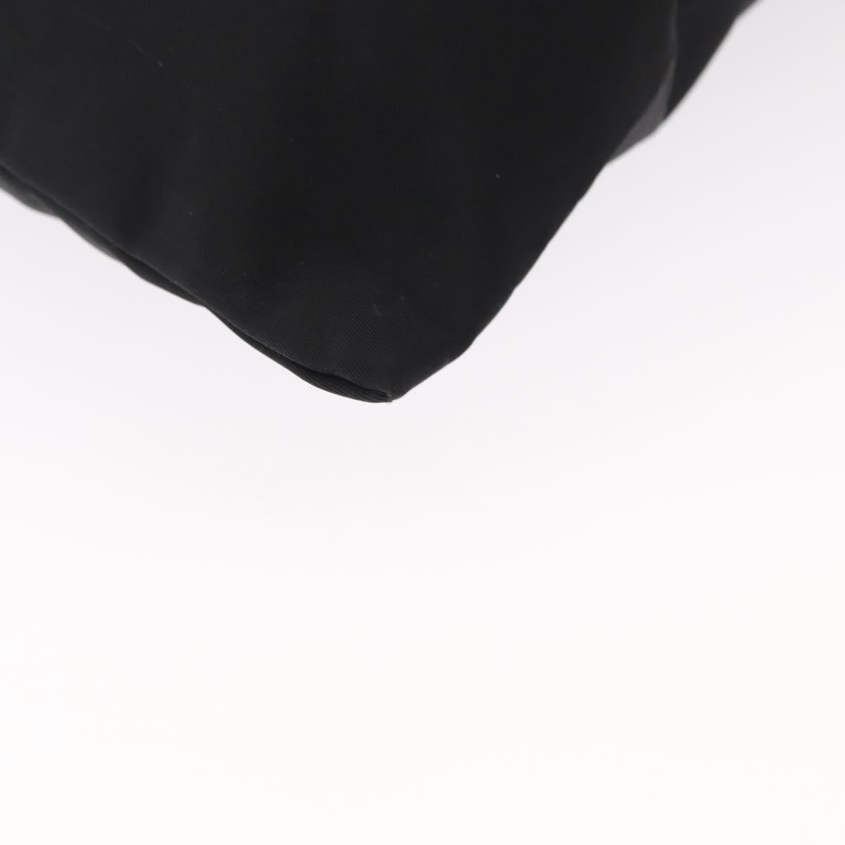 PRADA Shoulder Bag Nylon Black Silver Auth 153649