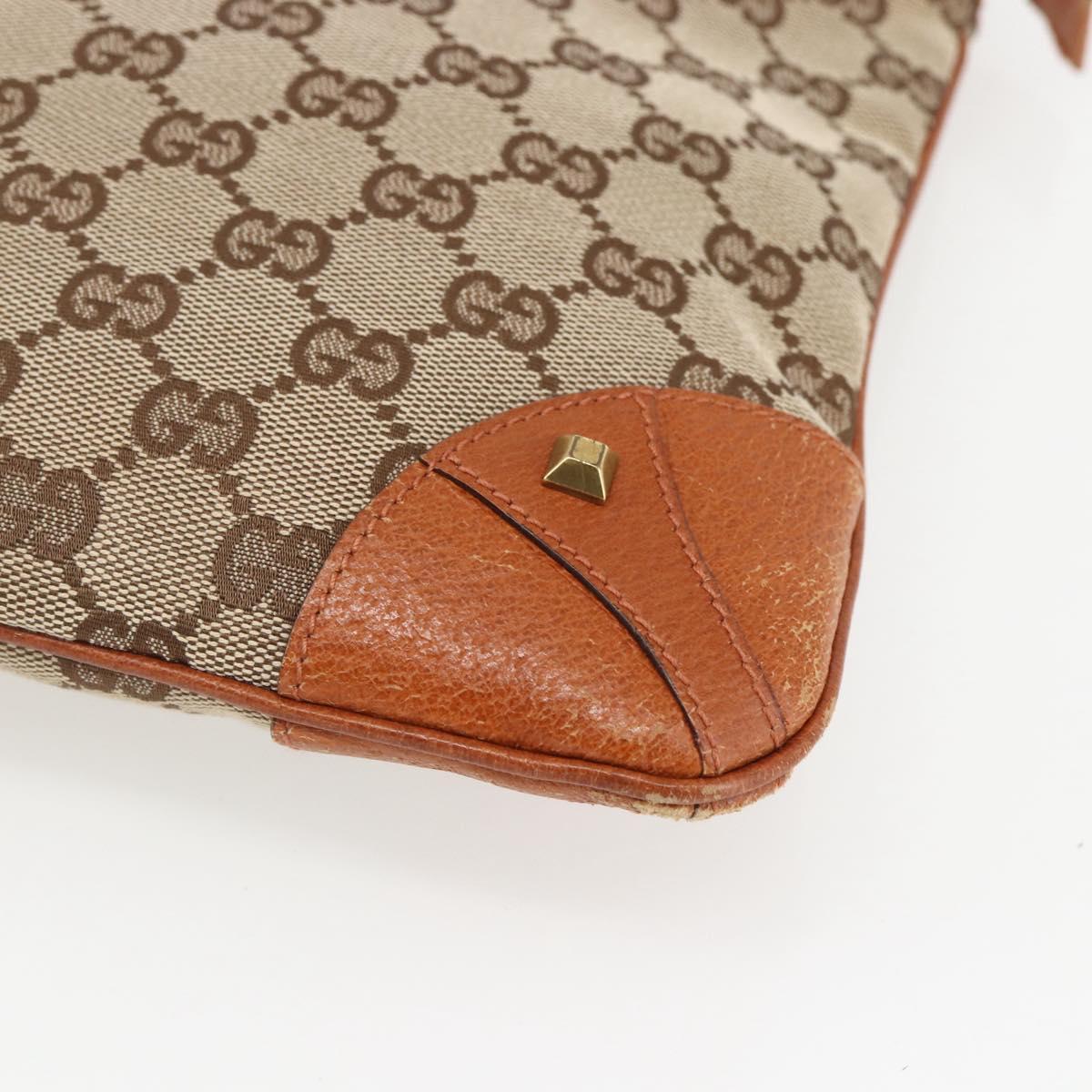 GUCCI GG Canvas Shoulder Bag Beige Gold 120893 Auth 153652A