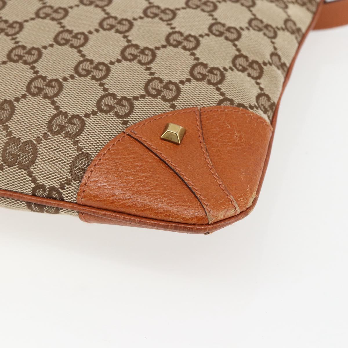 GUCCI GG Canvas Shoulder Bag Beige Gold 120893 Auth 153652