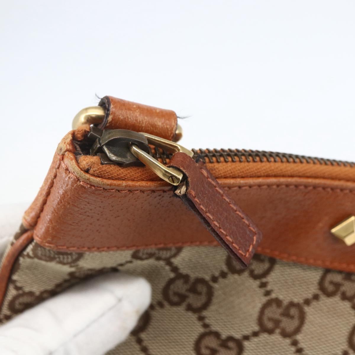 GUCCI GG Canvas Shoulder Bag Beige Gold 120893 Auth 153652A