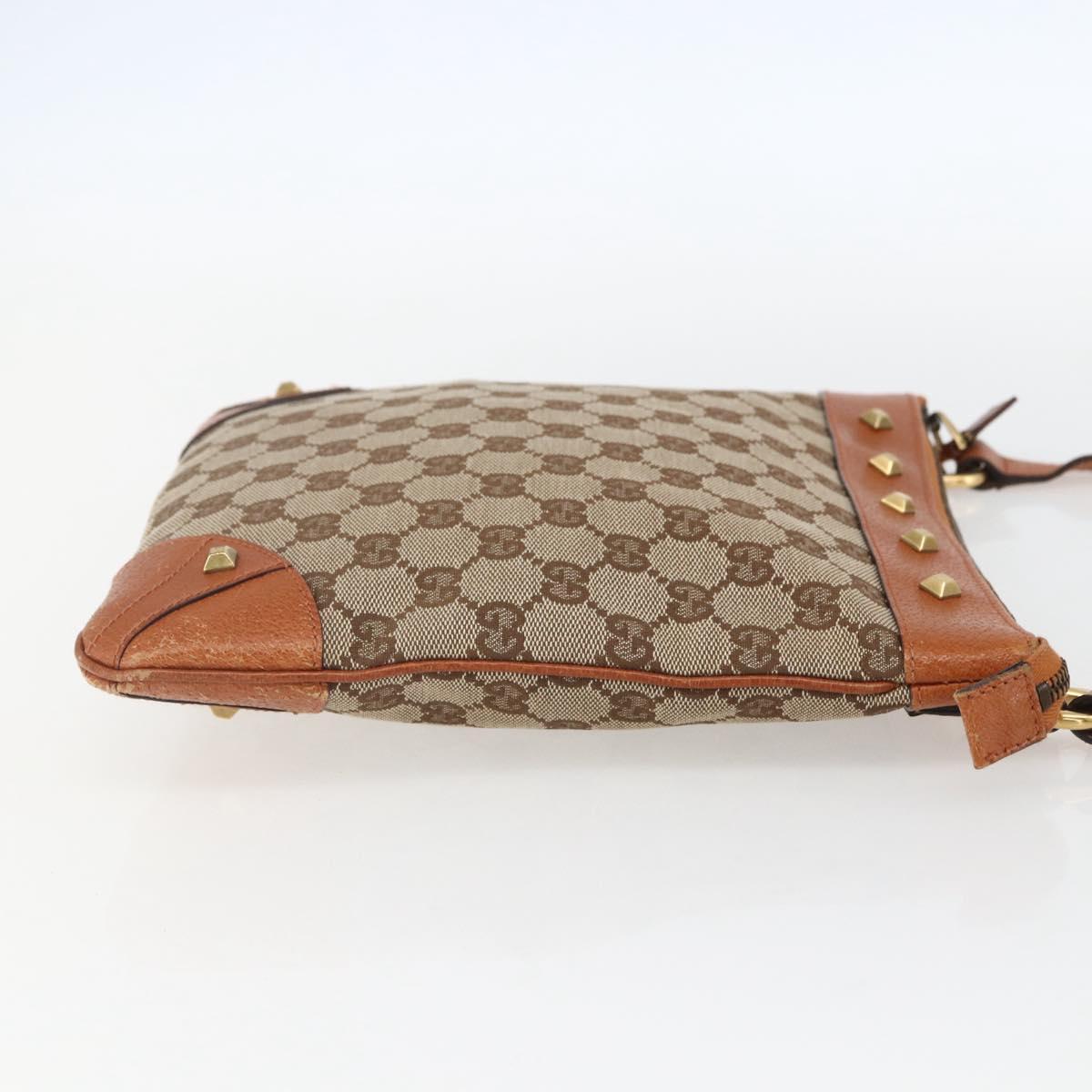 GUCCI GG Canvas Shoulder Bag Beige Gold 120893 Auth 153652A