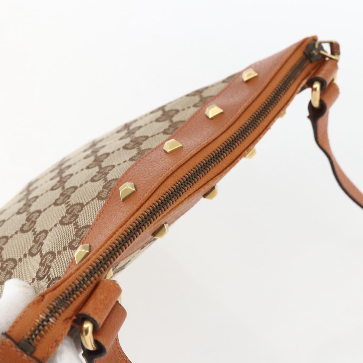 GUCCI GG Canvas Shoulder Bag Beige Gold 120893 Auth 153652A