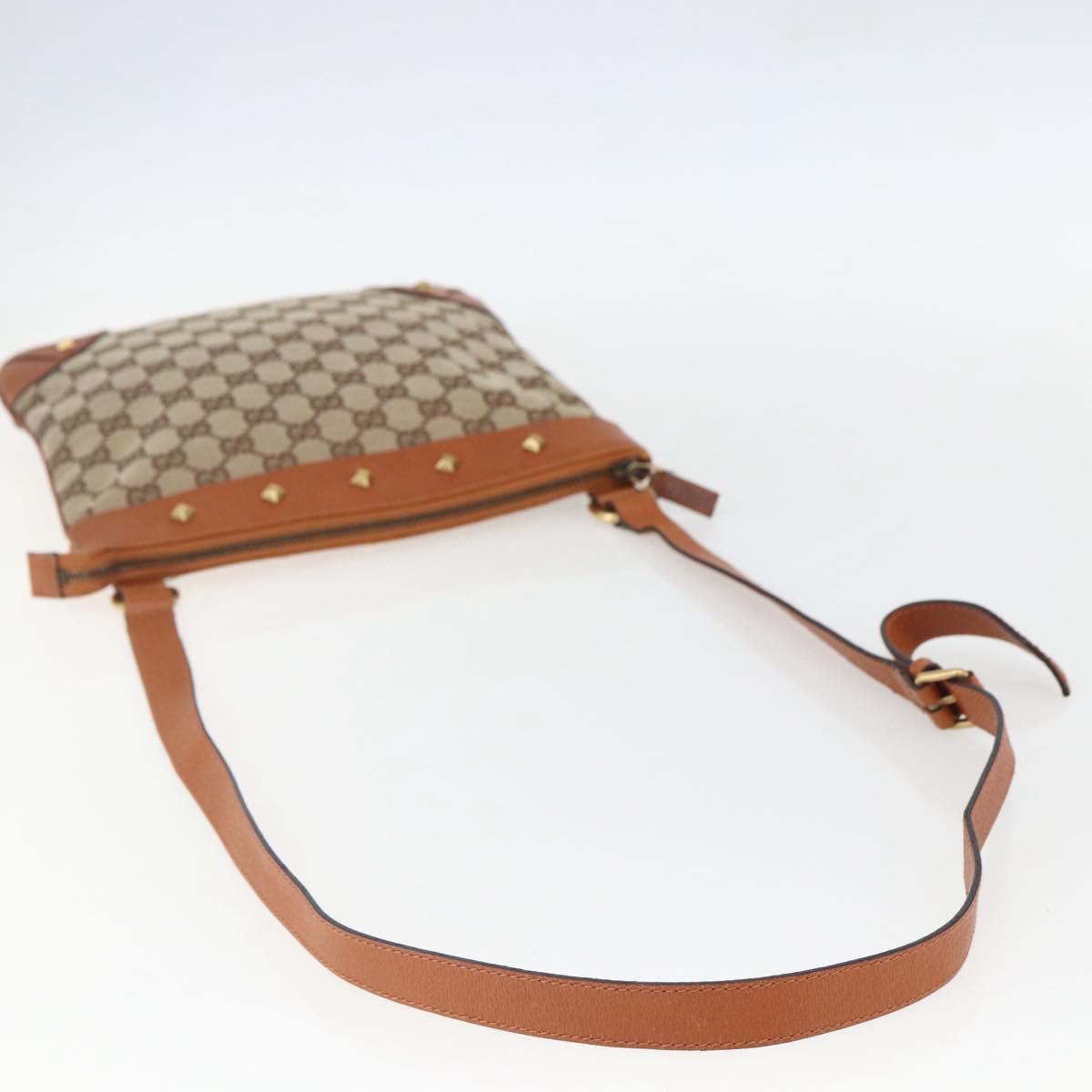 GUCCI GG Canvas Shoulder Bag Beige Gold 120893 Auth 153652A