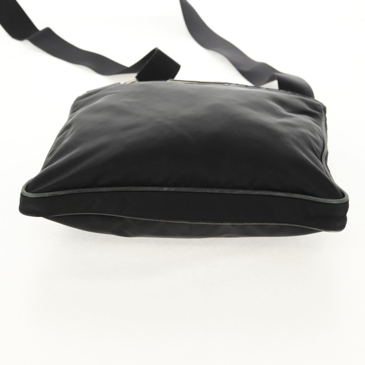 PRADA Shoulder Bag Nylon Black Silver Auth 153653V