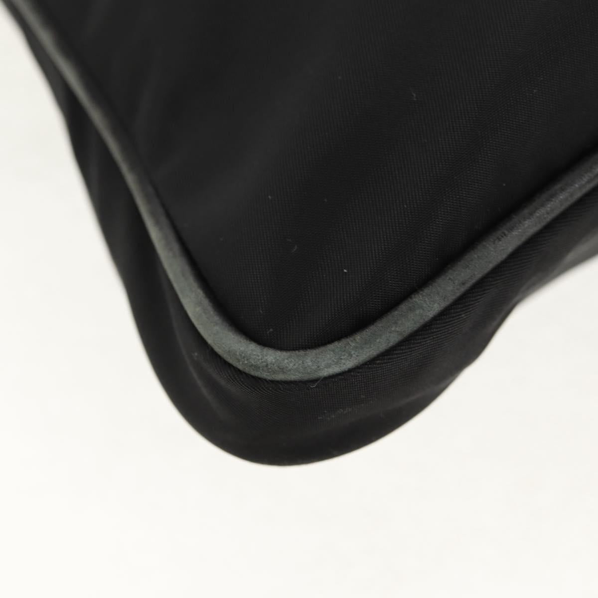 PRADA Shoulder Bag Nylon Black Silver Auth 153653V