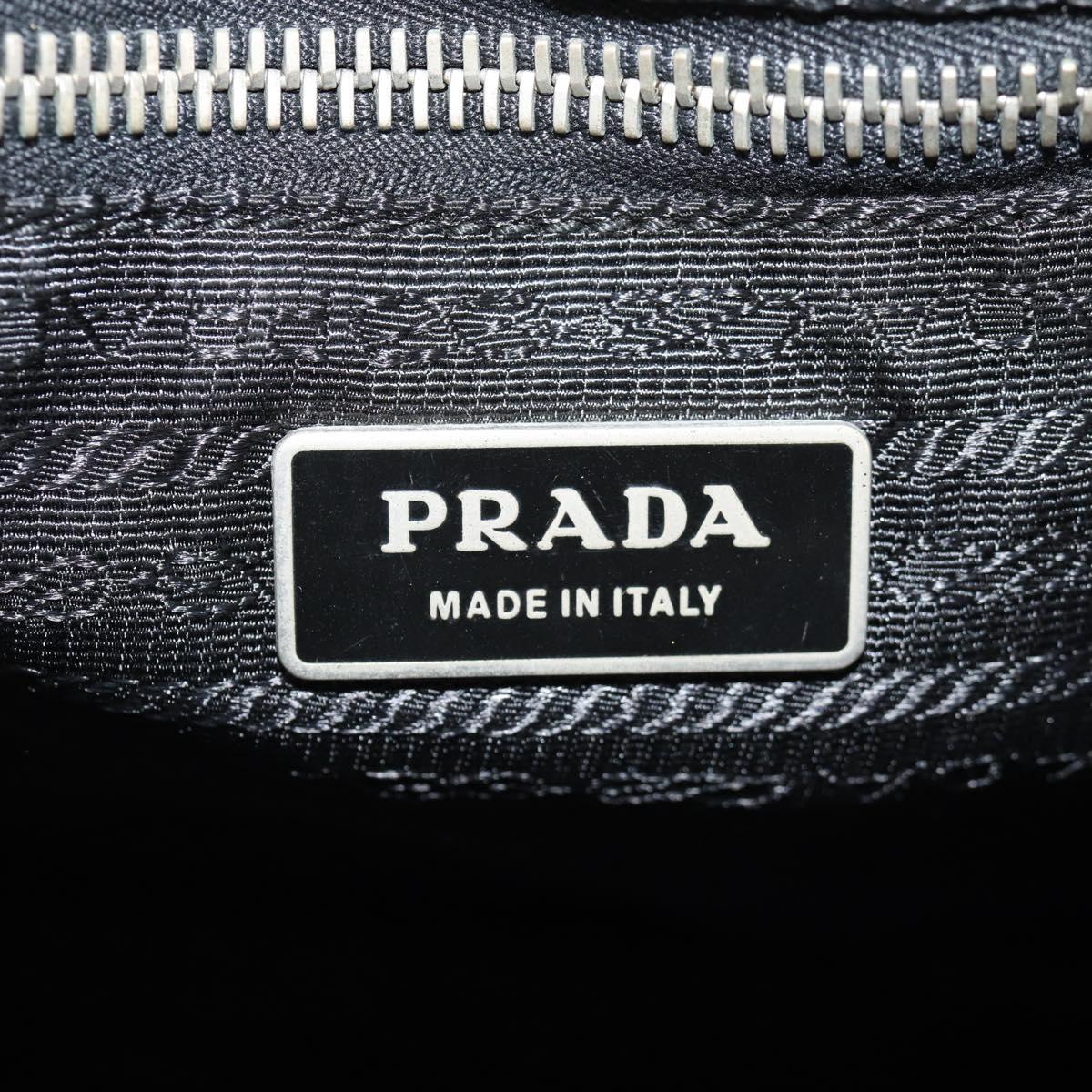 PRADA Shoulder Bag Nylon Black Silver Auth 153653V